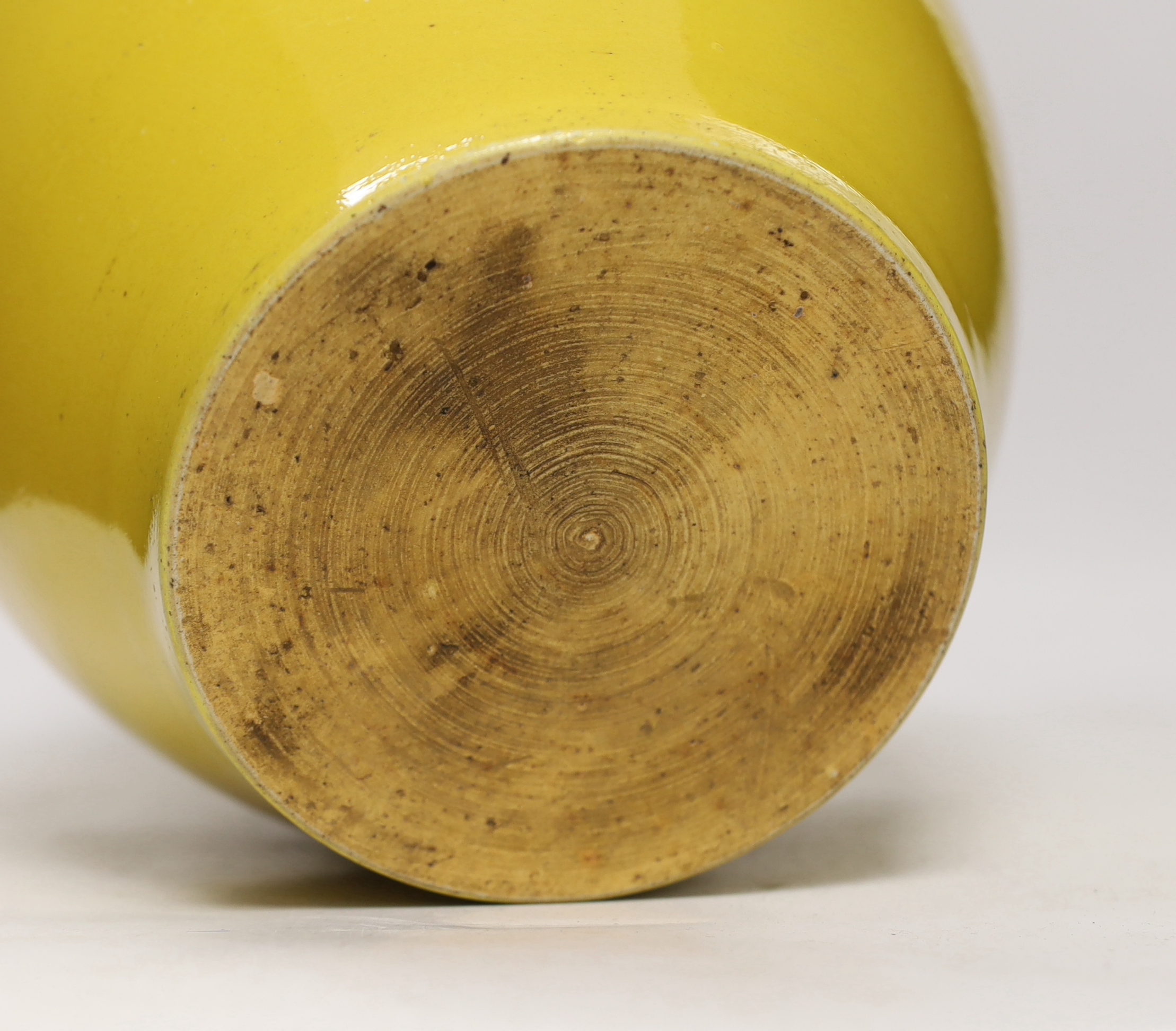 A Chinese yellow ground hu vase, 28cm high